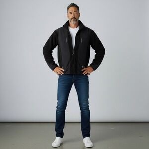 Mountain Hardwear Women's Full Zip Mock Neck Fleece‎ Jacket Black Size Large